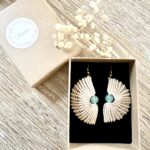Boucles d’oreilles coquillage fait main avec aventurine verte