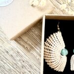 Boucles d’oreilles coquillage fait main avec aventurine verte