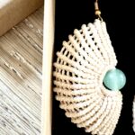 Boucles d’oreilles coquillage fait main avec aventurine verte