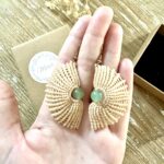 Boucles d’oreilles coquillage fait main avec aventurine verte