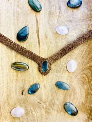 Diadème labradorite bleue