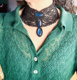 Plastron triple labradorites bleu